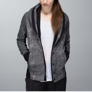 lululemon athletica Heathered Gray & Black Hooded Jacket